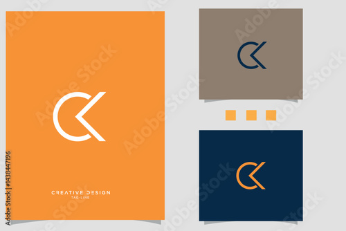 Quadro su tela Set Of CK, KC, C, K, Abstract Letters Logo Monogram