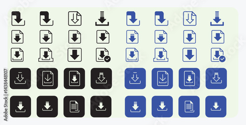 Download Document Icon Set – File, Folder, PDF, and Link Symbols Collection, document, file, folder, save, link, pdf, software, set, digital, storage, archive, transfer, data, computer