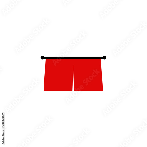 Simple red curtain vector illustration 