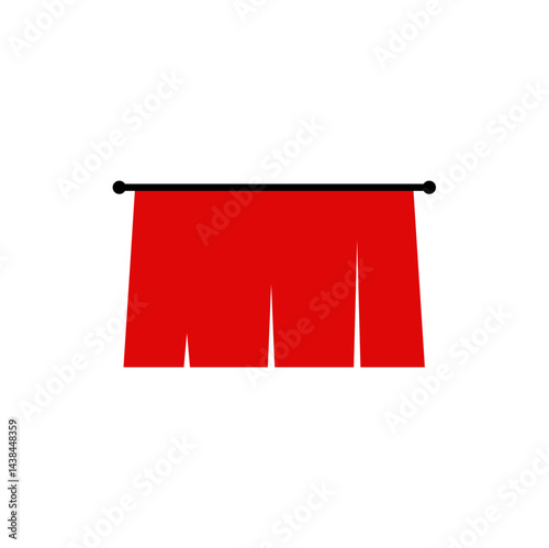 Simple red curtain vector illustration 