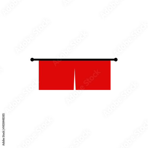 Simple red curtain vector illustration 