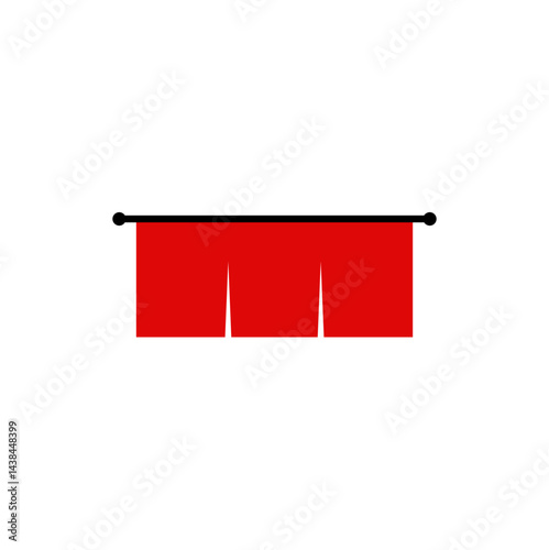 Simple red curtain vector illustration 