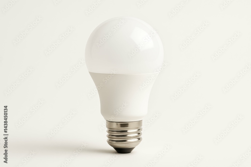 Simple White LED Bulb on Light Background for Modern Lighting Needs Simple White LED Bulb on Light Background for Modern Lighting Needs
