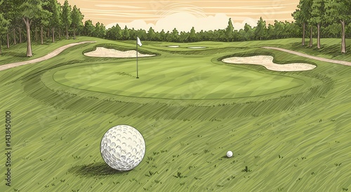 The Precision of the Drive, the Finesse of the Putt: Celebrating Golf Through Detailed Line Drawings