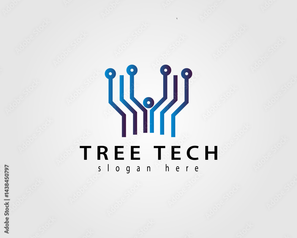 tree tech vector logo design illustration icon concept for company tree tech vector logo design illustration icon concept for company