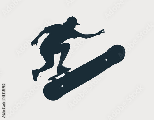 WeSkateboard icon silhouette vector, skateboard sport illustration, isolated design