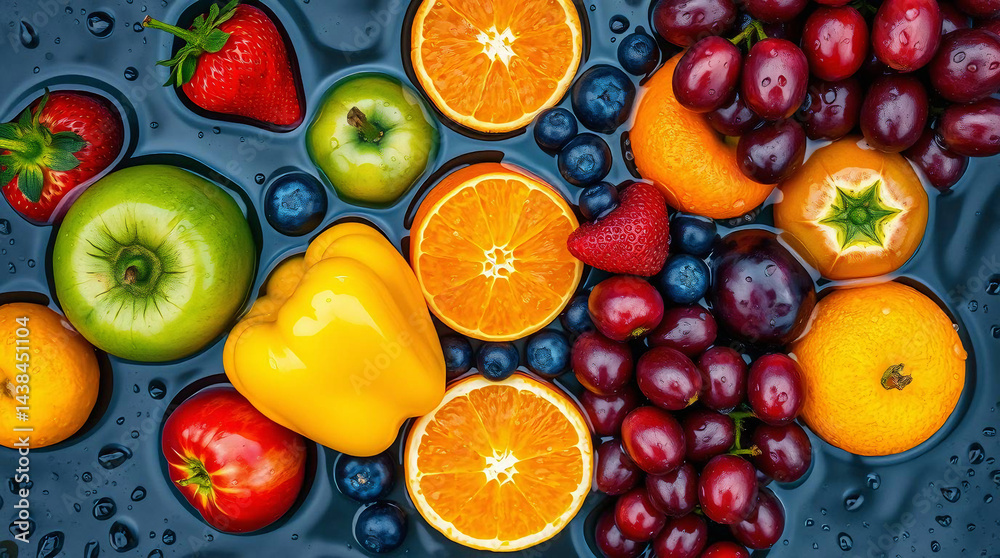 Vibrant Splash of Fresh Fruits A Colorful Celebration of Nature's Bounty in Water Vibrant Splash of Fresh Fruits A Colorful Celebration of Nature's Bounty in Water