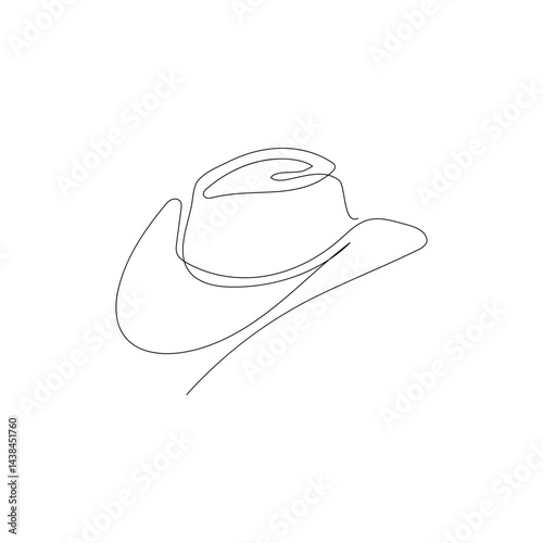  Minimalist One Line Cowboy Hat Drawing | Western Style Vector Art