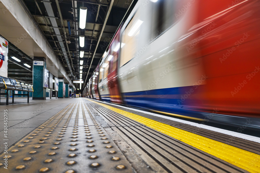 Dynamic Motion Blur of a Fast Train Passing Through a Subway Station Dynamic Motion Blur of a Fast Train Passing Through a Subway Station
