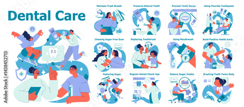 Dental Care. Flat Vector Illustration