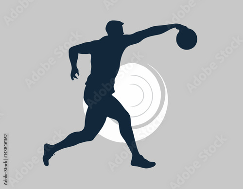 discus throw vector silhouette illustration