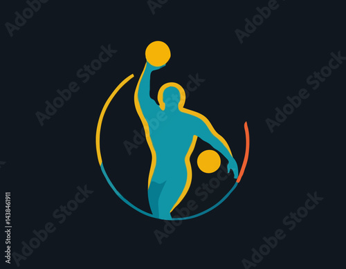 discus throw vector silhouette illustration
