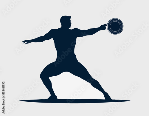 discus throw vector silhouette illustration