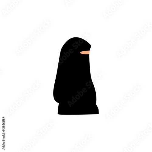Traditional muslim woman niqab. Vector illustration 