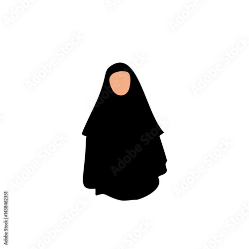 Traditional muslim woman niqab. Vector illustration 