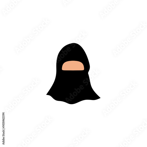 Traditional muslim woman niqab. Vector illustration 