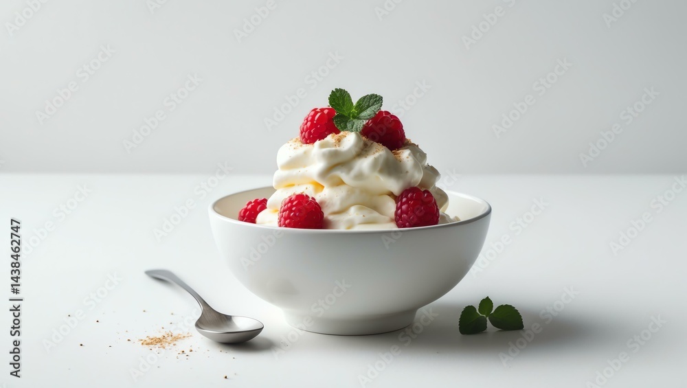 parfait on a white bowl isolated on white background, aesthetic food photography parfait on a white bowl isolated on white background, aesthetic food photography