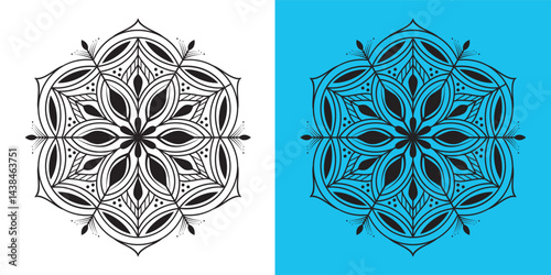 Simple mandala design. flower line art mandala design, Unique mandala art.