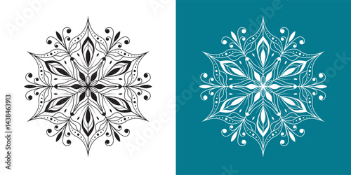 Simple mandala design. flower line art mandala design, Unique mandala art.
