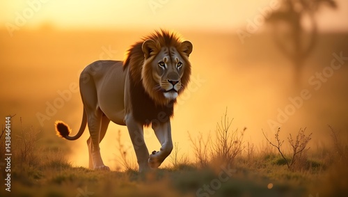 Wallpaper Mural Male Lion Portrait in Dramatic Sunset Glow Torontodigital.ca