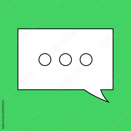 Set of blank white speech bubble in flat design, chatting box, message box icon. Balloon doodle style of thinking sign symbol. Speech bubble isolated on background. Communication, Discussion and Text