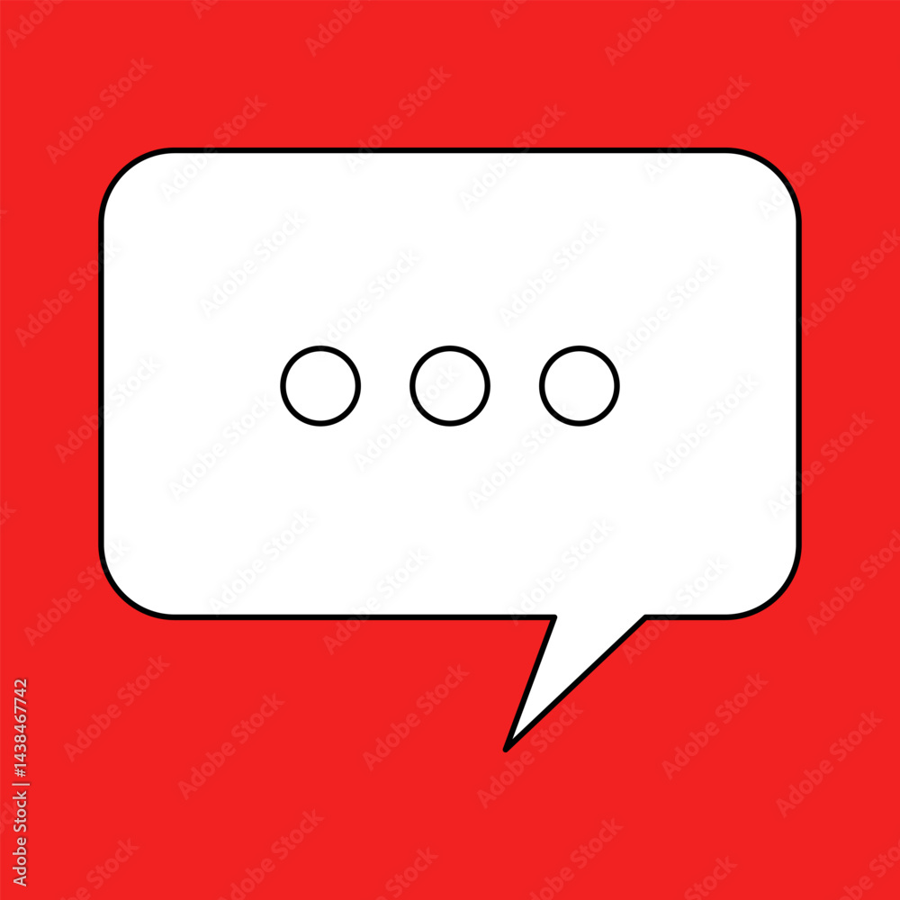 Naklejka premium Set of blank white speech bubble in flat design, chatting box, message box icon. Balloon doodle style of thinking sign symbol. Speech bubble isolated on background. Communication, Discussion and Text
