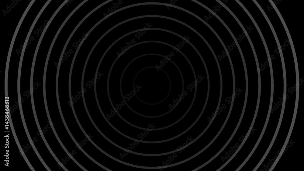 Radio waves frequency signal animation and heartbeat, pulse rate wave pulse diffusion technology, radar