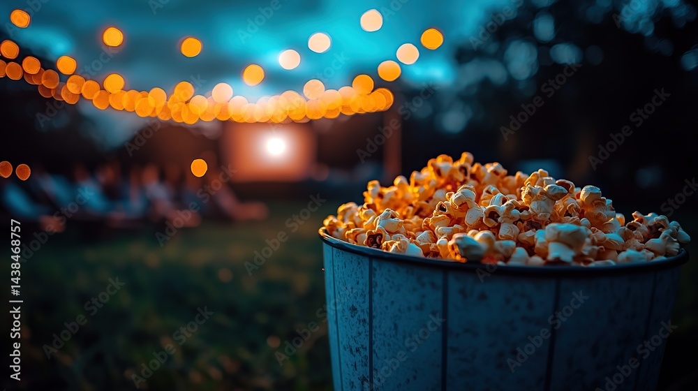 Outdoor movie night popcorn