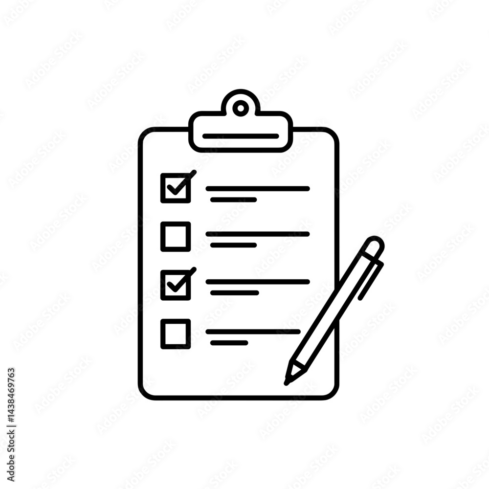 Checklist clipboard line icon for logistics management Checklist clipboard line icon for logistics management