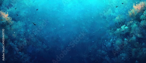 Obraz na płótnie Underwater Scene with Coral Reefs and Colorful Marine Life Details w salonie