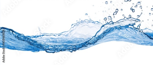 Obraz na płótnie Clear Water Wave Splashing on White Background for Creative Design w salonie