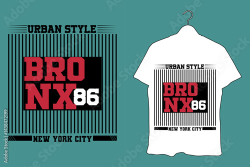 Urban Style Bronx 86 T-Shirt  New York City Streetwear Graphic Tee