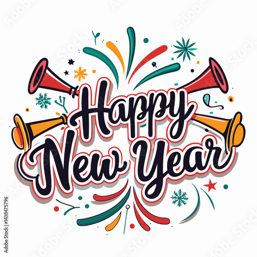 Happy New Year celebration graphic design