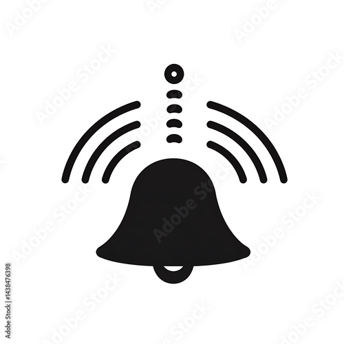 Obraz na płótnie Sounding Bell Notification Icon Symbolizing Announcement, Ringing Sound, or Signal, Modern Graphic Vector Illustration, Alert w salonie