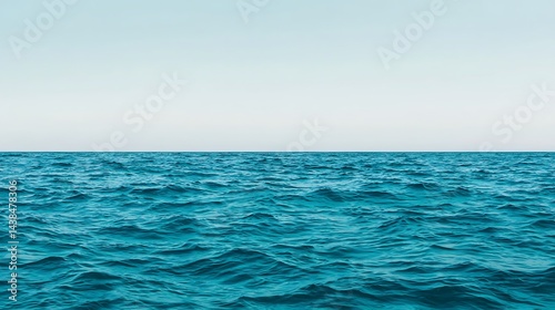 Wallpaper Mural Vibrant Teal Water Waves Meeting Soft White Sky: A Serene Ocean View Landscape for Backgrounds and Design. Torontodigital.ca
