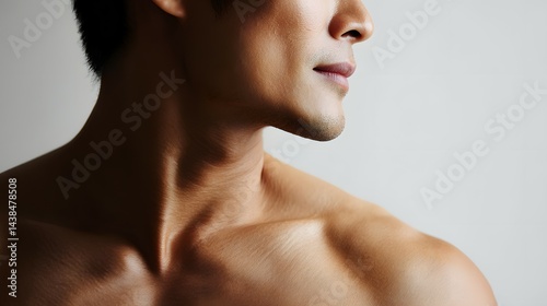 Close-up of a man's jawline and chin