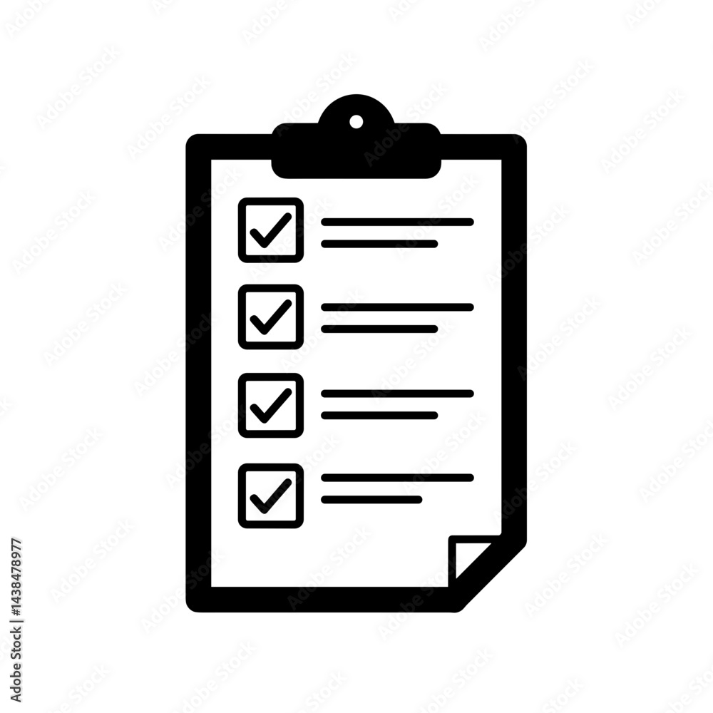 Checklist clipboard silhouette icon for task management Checklist clipboard silhouette icon for task management