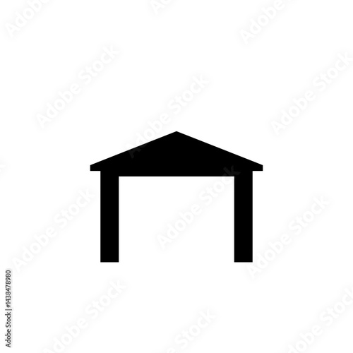 Warehouse silhouette icon for logistics and storage