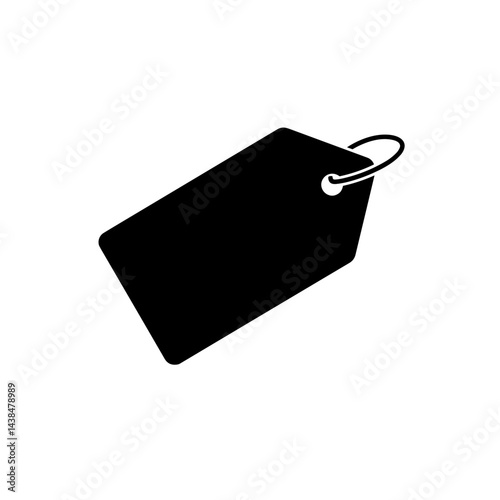 Price tag silhouette icon for commerce and logistics