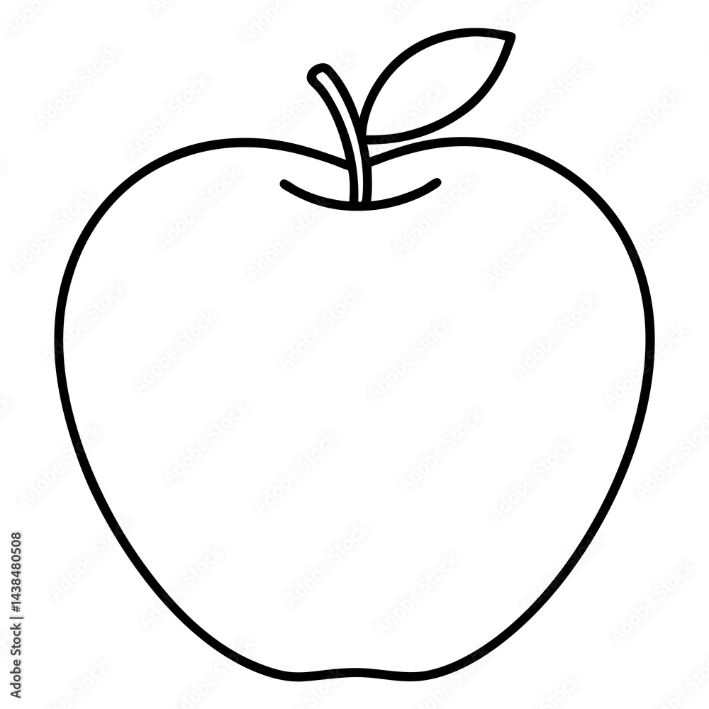 Food apple line art vector Food apple line art vector