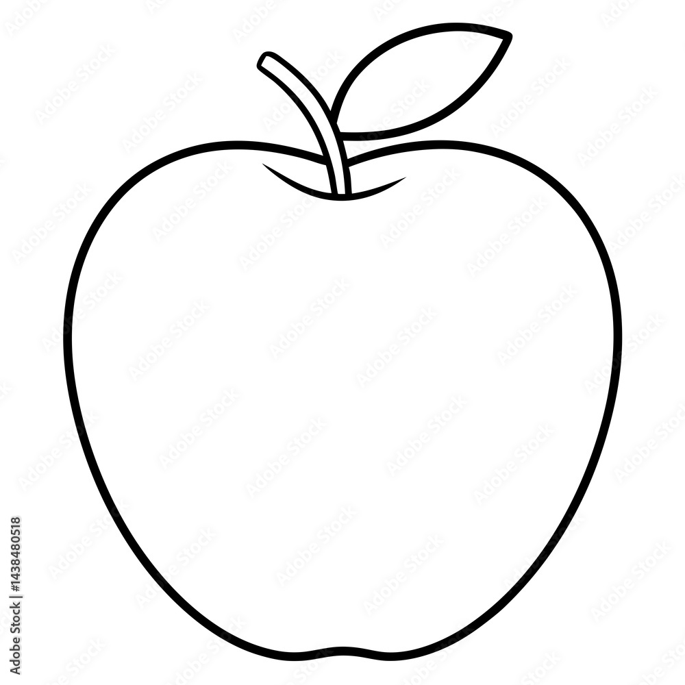 Food apple  line art vector 