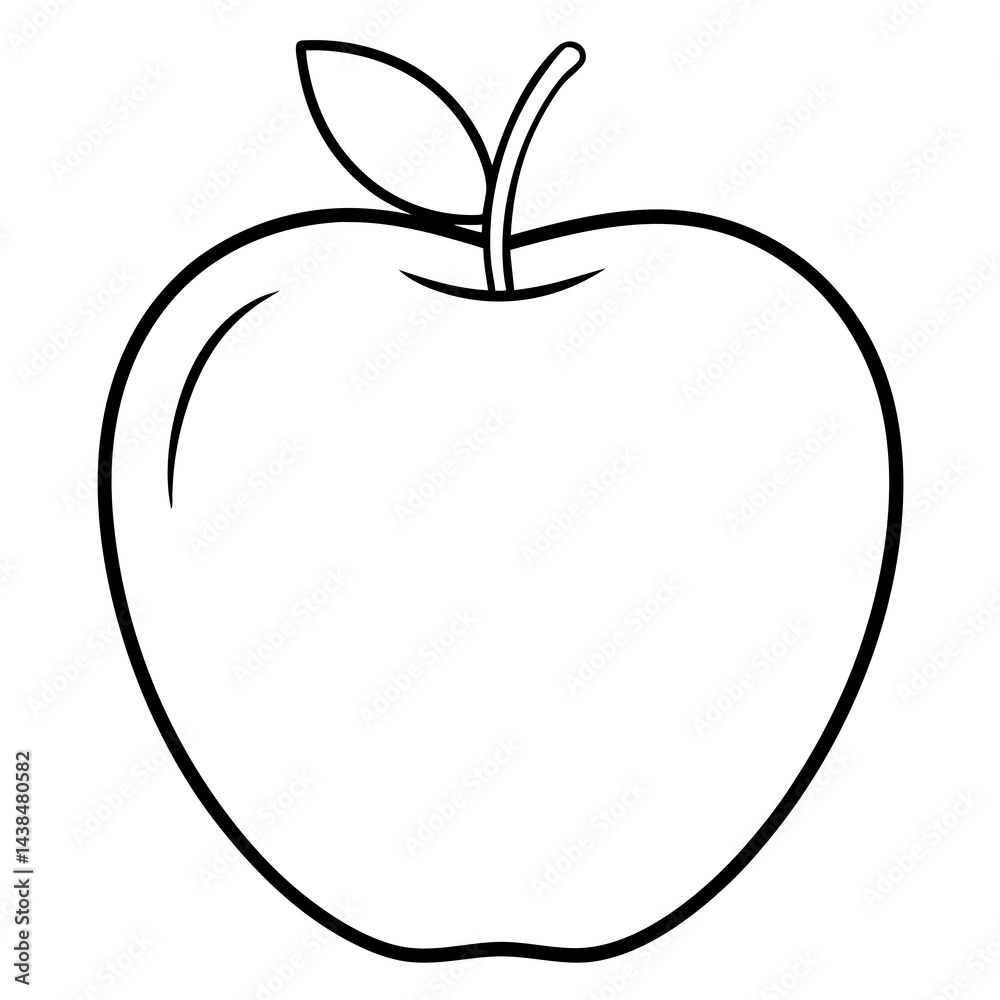 Food apple line art vector Food apple line art vector