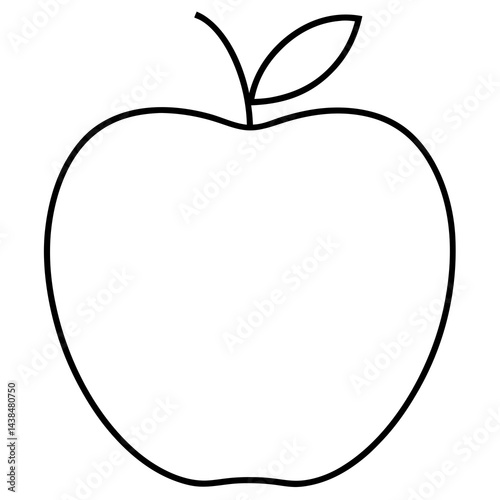 Food apple  line art vector 