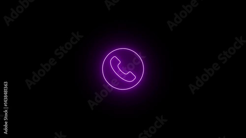 Color changing neon call circular icon
