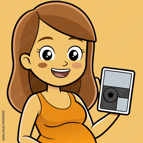 Happy child with mobile phone at the beach enjoying the summer sun