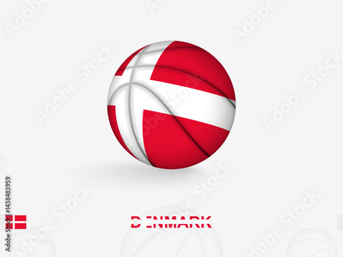 Denmark Basketball Concept with National Flag Design.
