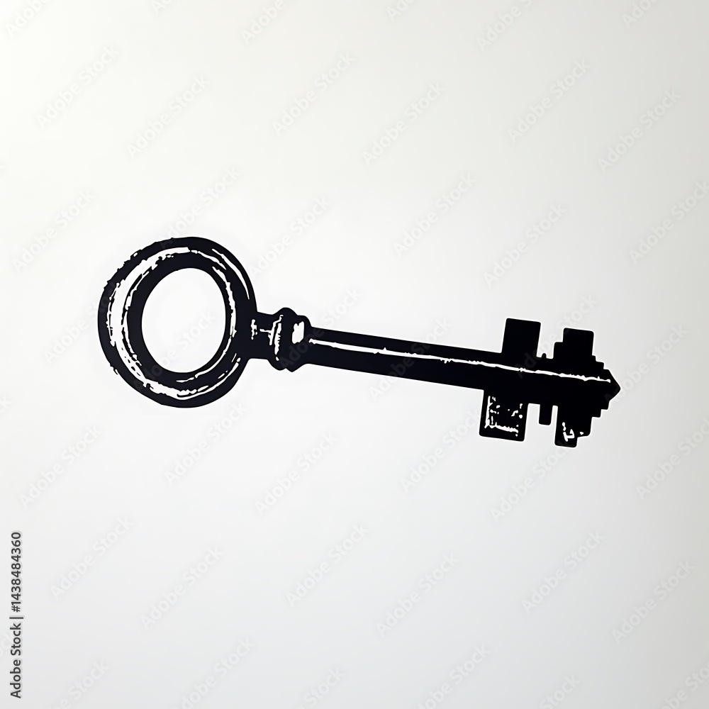 Vintage Key Illustration: Unlock Secrets and Mysteries with This Classic Design Element for Creative Projects and Digital Designs.