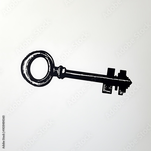Obraz na płótnie Vintage Key Illustration: Unlock Secrets and Mysteries with This Classic Design Element for Creative Projects and Digital Designs. w salonie