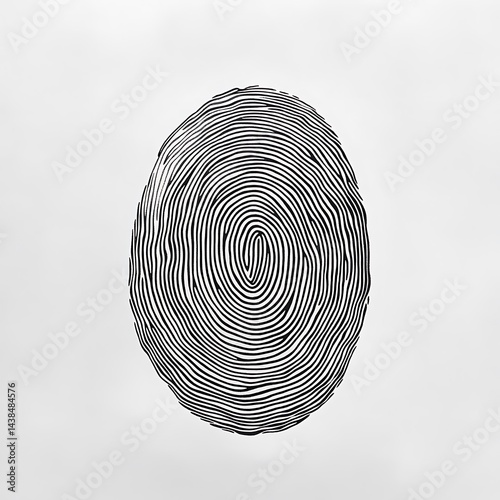 Obraz na płótnie Unique Identity: Detailed Fingerprint Art Print on Minimalist White Background for Personal Identification Concepts w salonie