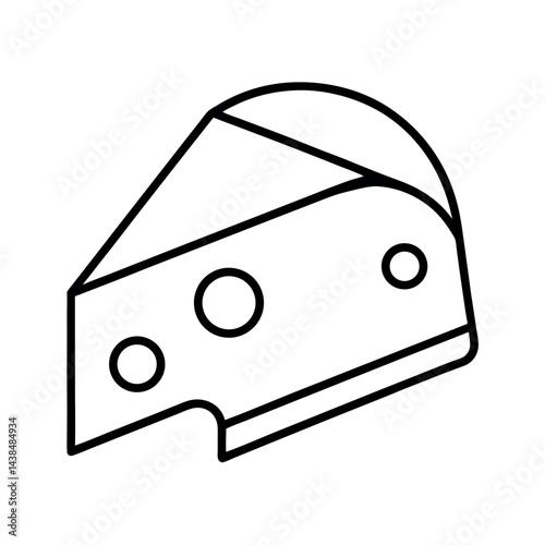 outline of a cheese wedge line art vector